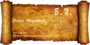 Basz Nepomuk névjegykártya